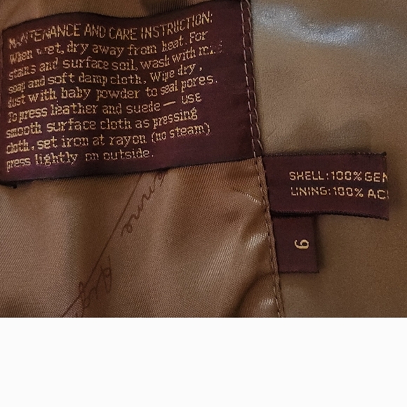 Etienne Aigner Brown Leather Jacket Sz 6 - Picture 5 of 7